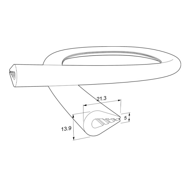 EDGE PROTECTOR PVC PROFILE 5mm / BLACK 